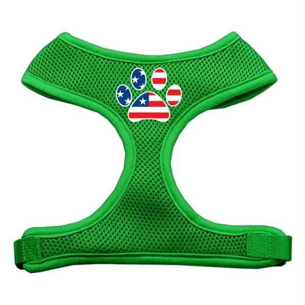 Unconditional Love Paw Flag USA Screen Print Soft Mesh Harness Emerald Green Extra Large UN806189